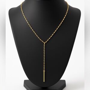 Dainty Gold-Tone Lariat Y Necklace